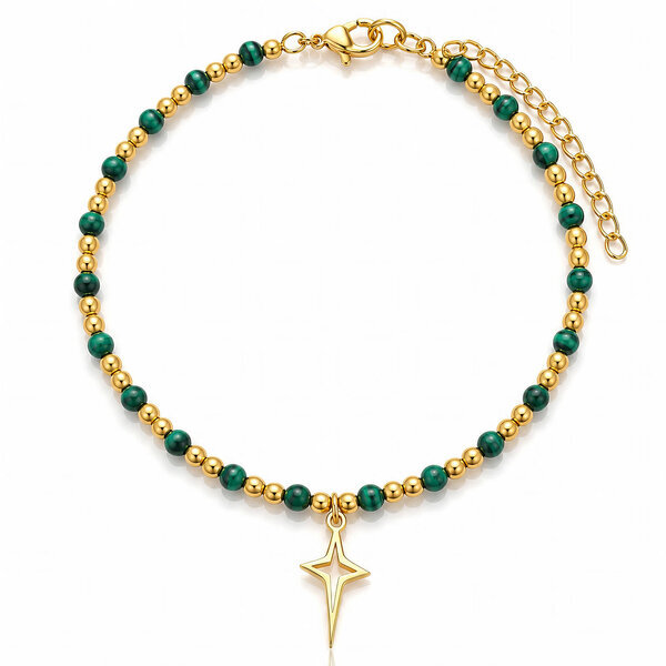 Bracelet, 18K Gold Plated Steel