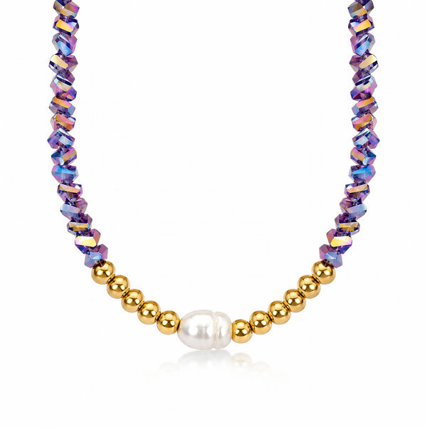 Necklace, 18K Gold Plated Steel