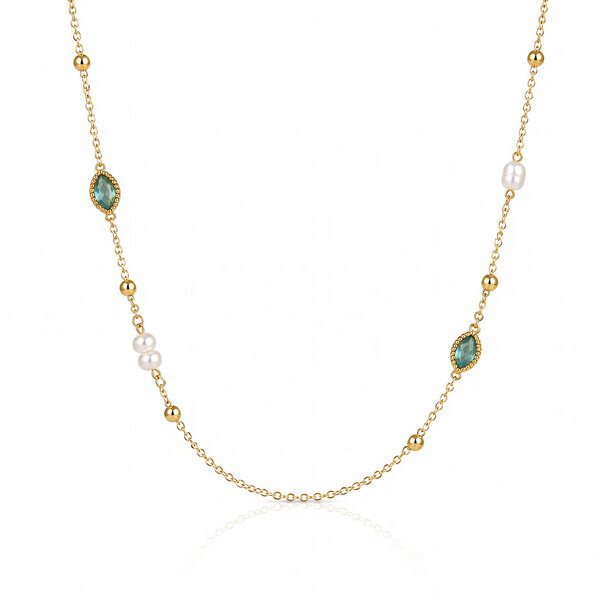Necklace, 18K Gold Plated Steel