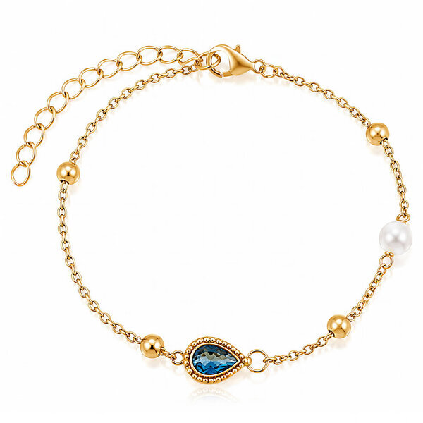 Bracelet, 18K Gold Plated Steel