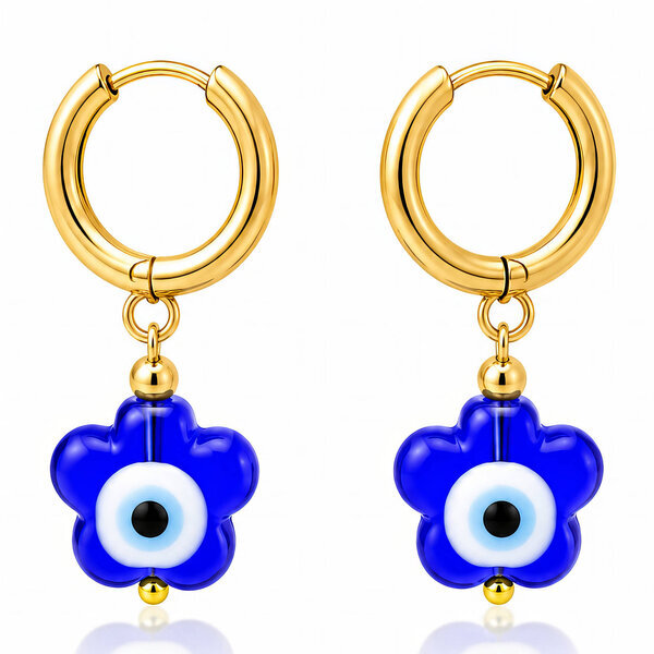 "Flowers" Earrings, 18K Gold Plated Steel