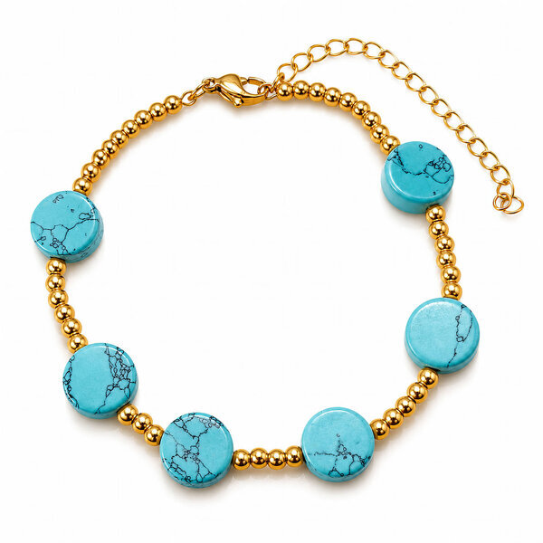 Bracelet, 18K Gold Plated Steel