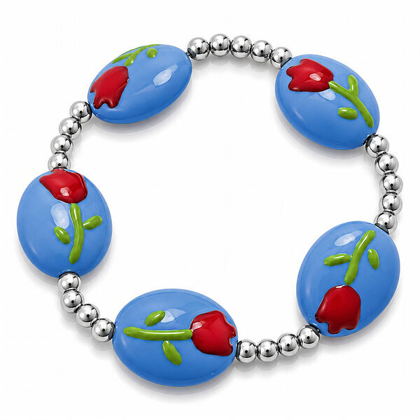 Bracelet, 18K Gold Plated Steel