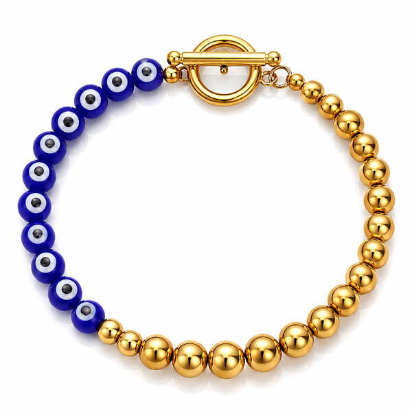 Bracelet, 18K Gold Plated Steel