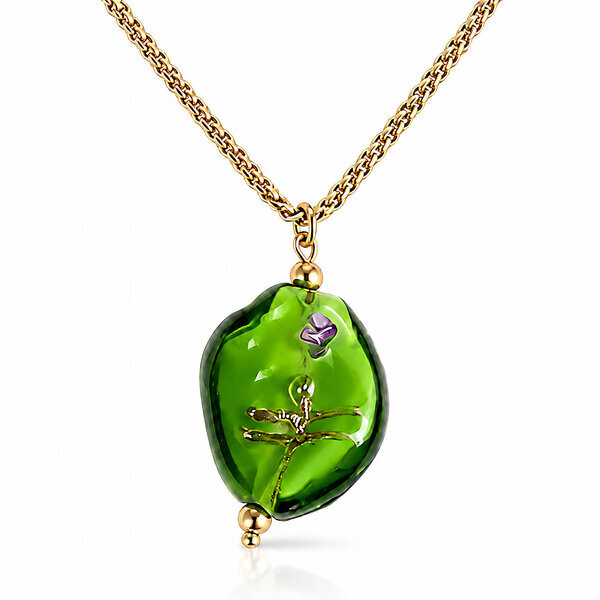 Necklace, 18K Gold Plated Steel