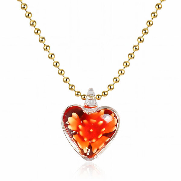 "Heart" Necklace, 18K Gold Plated Steel