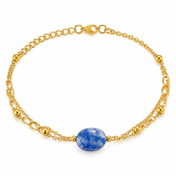 Bracelet, 18K Gold Plated Steel