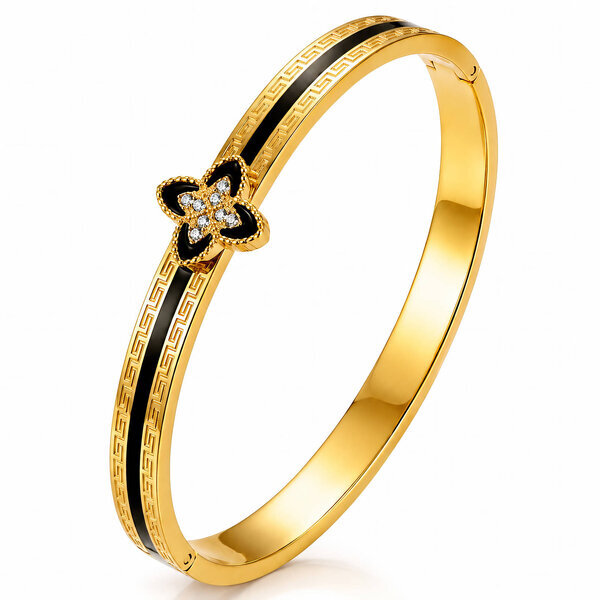 "Flower" PVD Gold-Plated Stainless Steel Bracelet - Intensity
