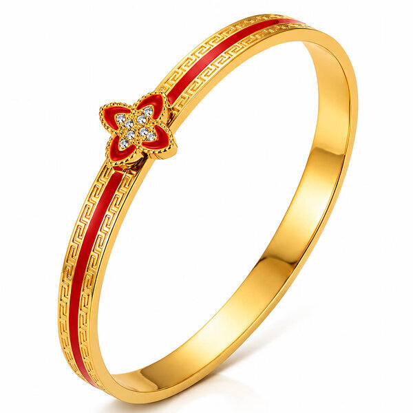 "Flower" PVD Gold-Plated Stainless Steel Bracelet - Intensity