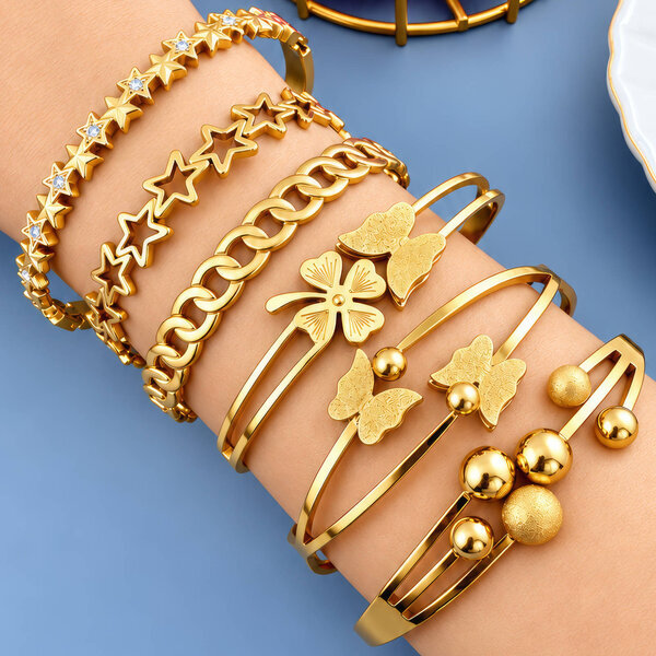 PVD Gold-Plated Stainless Steel Bracelet - Intensity
