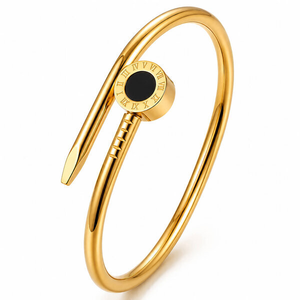 "Nail" PVD Gold-Plated Stainless Steel Bracelet - Intensity
