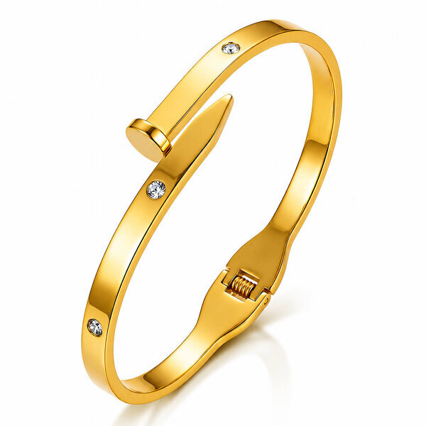 "Nail" PVD Gold-Plated Stainless Steel Bracelet - Intensity
