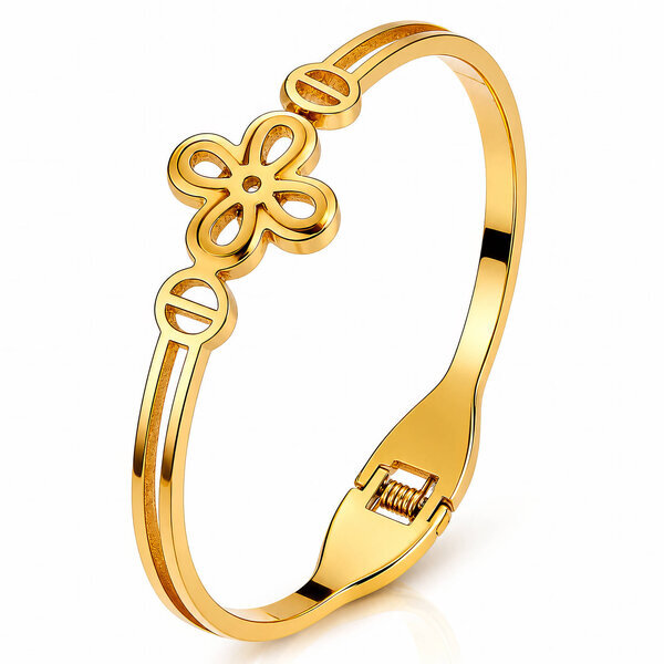 "Flower" PVD Gold-Plated Stainless Steel Bracelet - Intensity