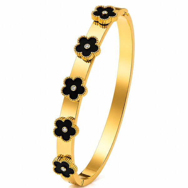 "Flower Meadow" PVD Gold-Plated Stainless Steel Bracelet - Intensity