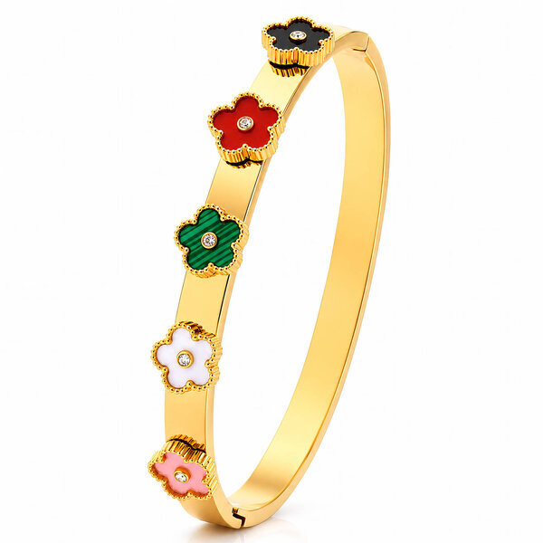 "Flower Meadow" PVD Gold-Plated Stainless Steel Bracelet - Intensity
