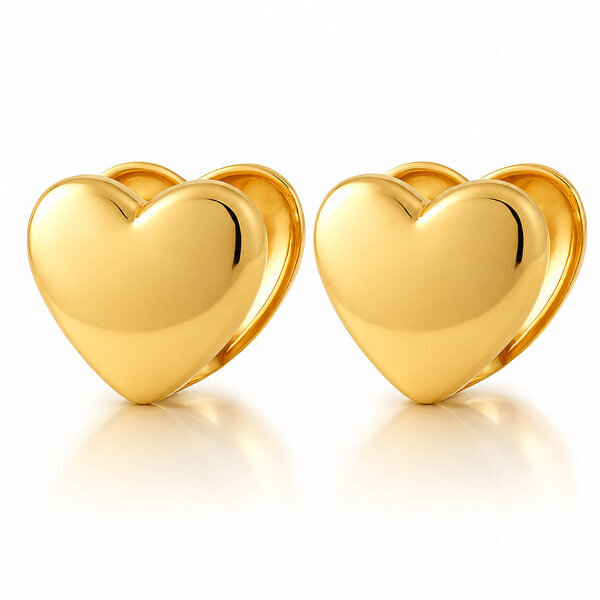 "Hearts" PVD Gold-Plated Stainless Steel Earrings - Intensity