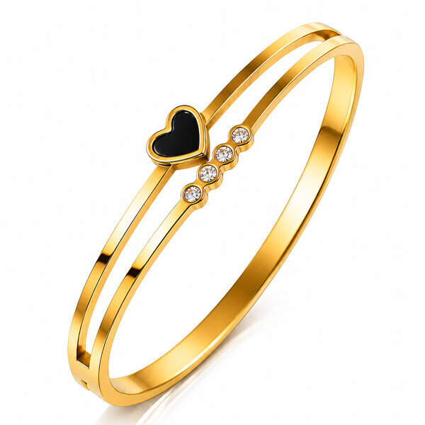 "Heart" PVD Gold-Plated Stainless Steel Bracelet - Intensity