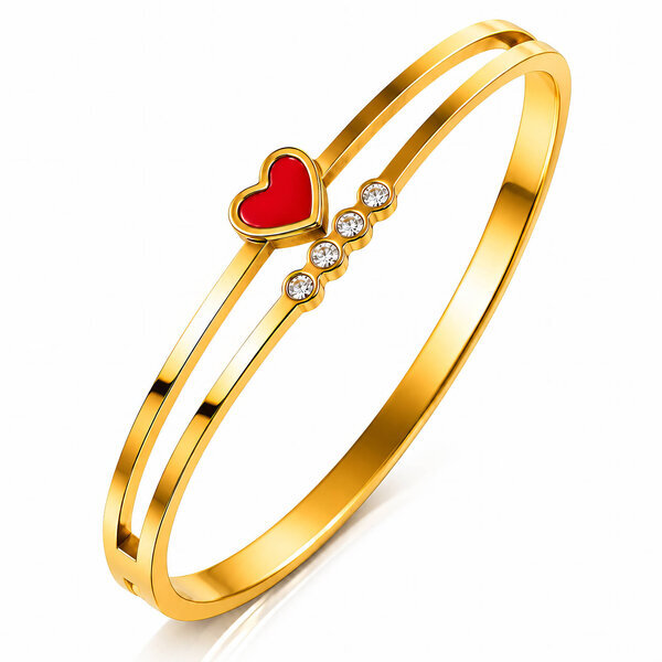 "Heart" PVD Gold-Plated Stainless Steel Bracelet - Intensity