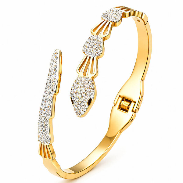 "Snake" PVD Gold-Plated Stainless Steel Bracelet - Intensity
