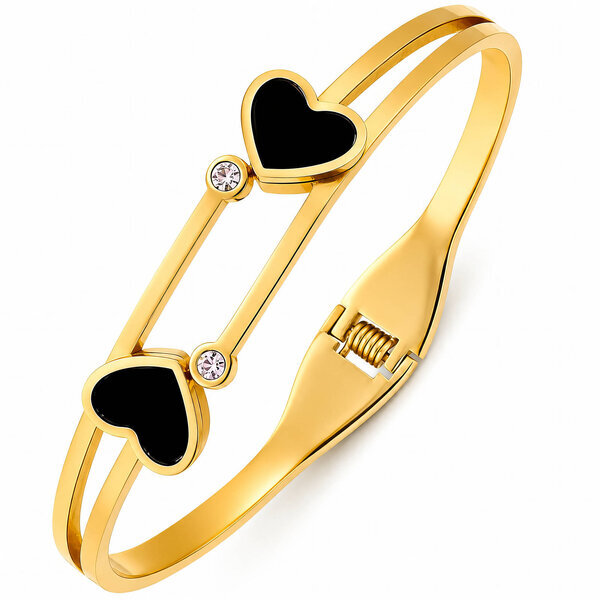 "Hearts" PVD Gold-Plated Stainless Steel Bracelet - Intensity