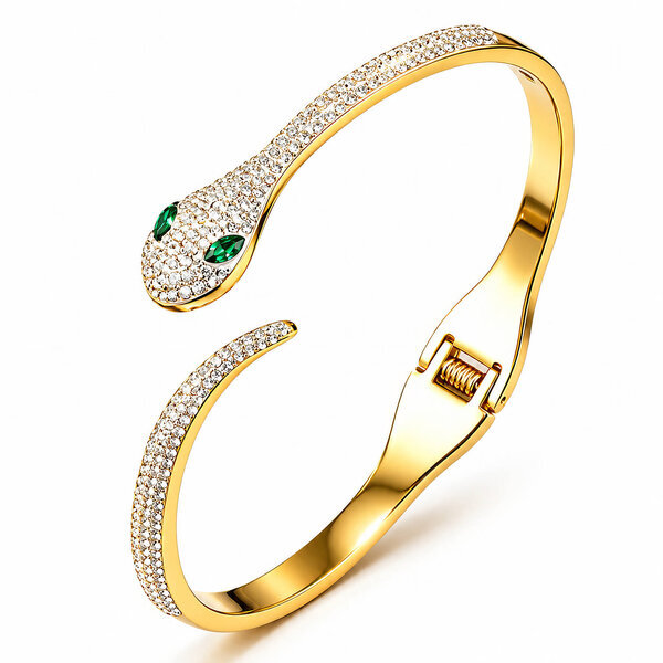 "Snake" PVD Gold-Plated Stainless Steel Bracelet - Intensity