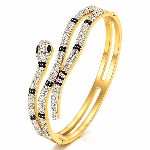 "Snake" PVD Gold-Plated Stainless Steel Bracelet - Intensity