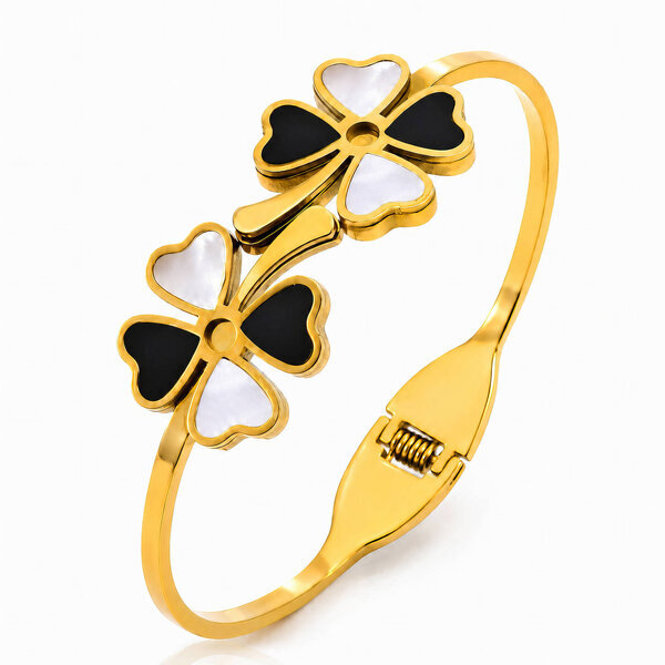 "Ginkgo Leaves" PVD Gold-Plated Stainless Steel Bracelet - Intensity