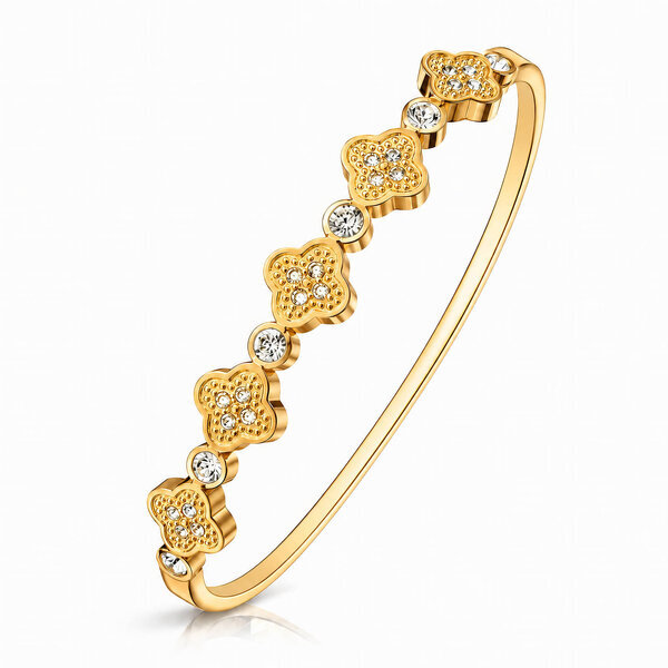 "Flower Meadow" PVD Gold-Plated Stainless Steel Bracelet - Intensity