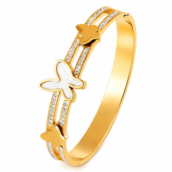"Butterflies" PVD Gold-Plated Stainless Steel Bracelet - Intensity