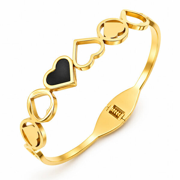"Hearts" PVD Gold-Plated Stainless Steel Bracelet - Intensity