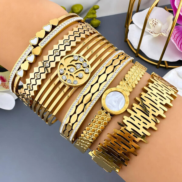 PVD Gold-Plated Stainless Steel Bracelet - Intensity