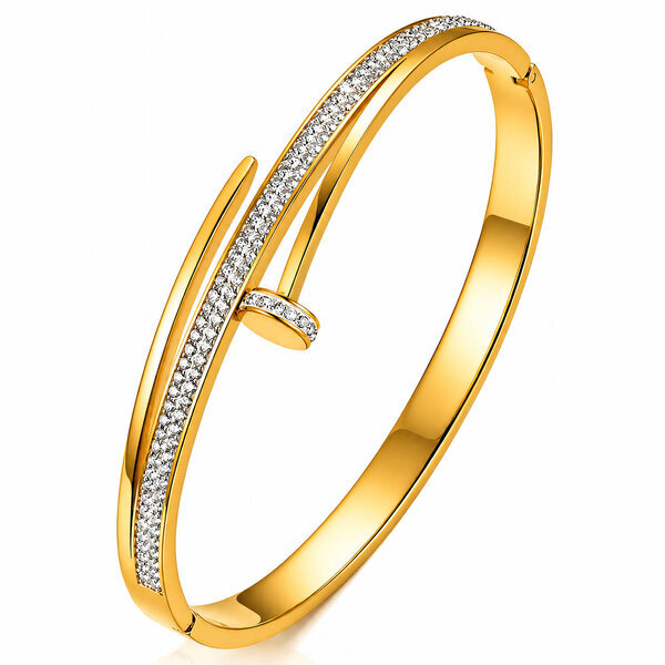 "Nail" PVD Gold-Plated Stainless Steel Bracelet - Intensity