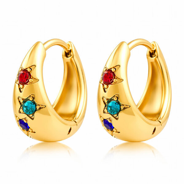 "Stars" PVD Gold-Plated Stainless Steel Earrings - Intensity