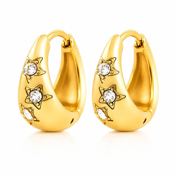 "Stars" PVD Gold-Plated Stainless Steel Earrings - Intensity