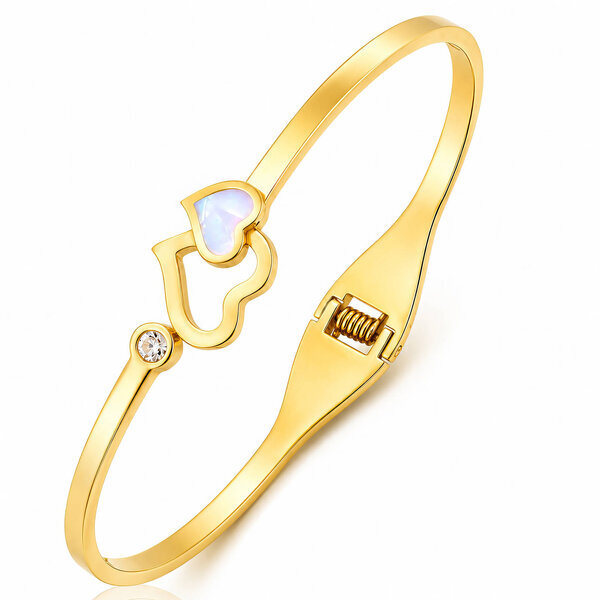 "Heart" PVD Gold-Plated Stainless Steel Bracelet - Intensity