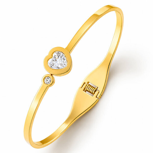"Heart" PVD Gold-Plated Stainless Steel Bracelet - Intensity