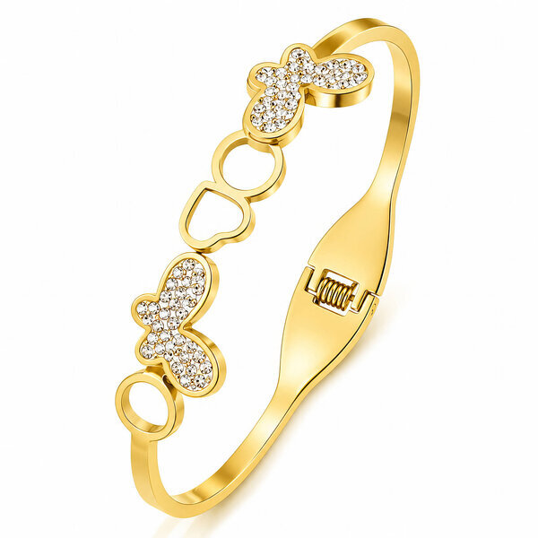 "Butterflies" PVD Gold-Plated Stainless Steel Bracelet - Intensity