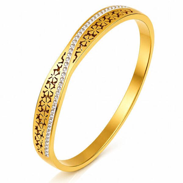 "Flower Meadow" PVD Gold-Plated Stainless Steel Bracelet - Intensity