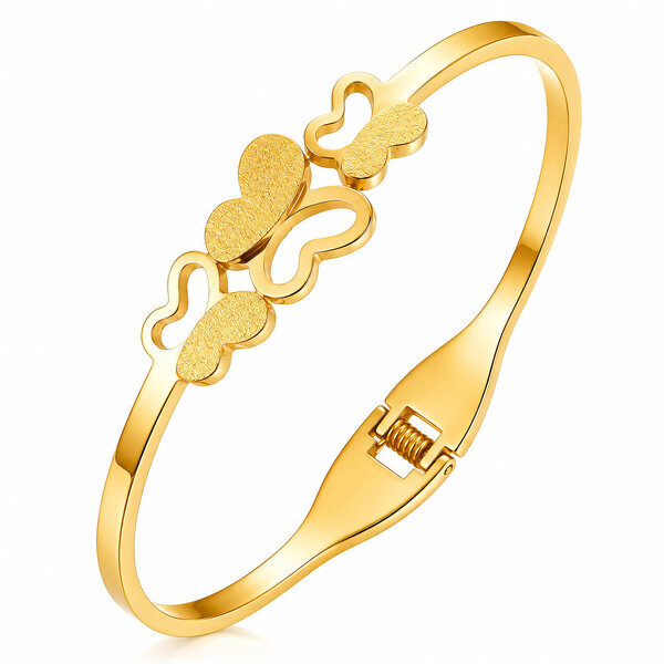 "Butterflies" PVD Gold-Plated Stainless Steel Bracelet - Intensity