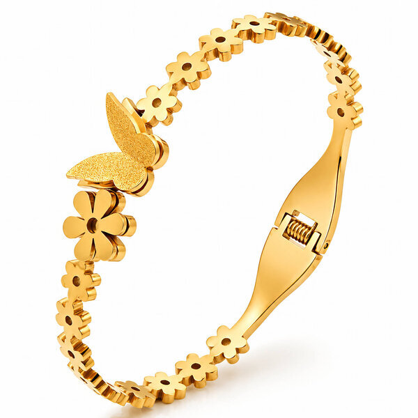 "Butterfly" PVD Gold-Plated Stainless Steel Bracelet - Intensity