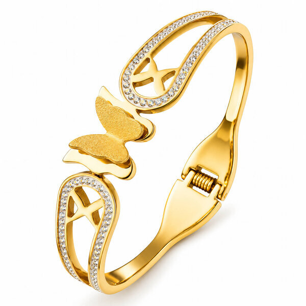 "Butterfly" PVD Gold-Plated Stainless Steel Bracelet - Intensity