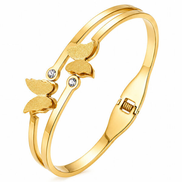 "Butterflies" PVD Gold-Plated Stainless Steel Bracelet - Intensity
