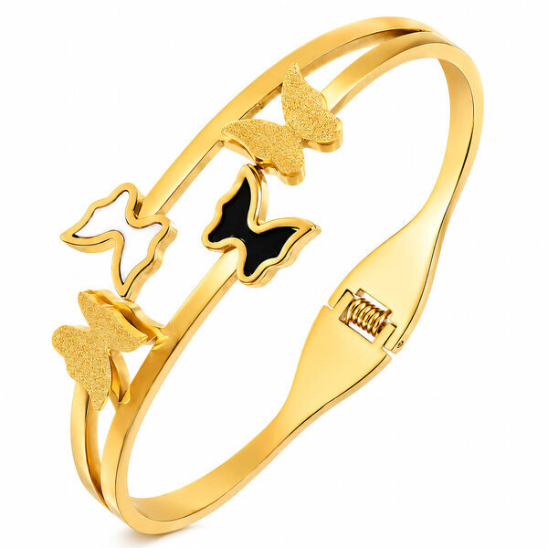 "Butterflies" PVD Gold-Plated Stainless Steel Bracelet - Intensity