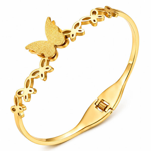 "Butterflies" PVD Gold-Plated Stainless Steel Bracelet - Intensity