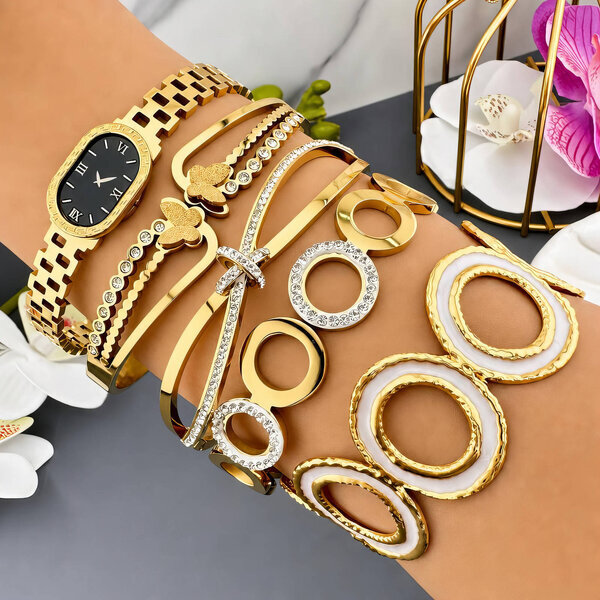 "Butterflies" PVD Gold-Plated Steel Bracelet - Intensity