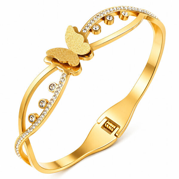 "Butterfly" PVD Gold-Plated Stainless Steel Bracelet - Intensity