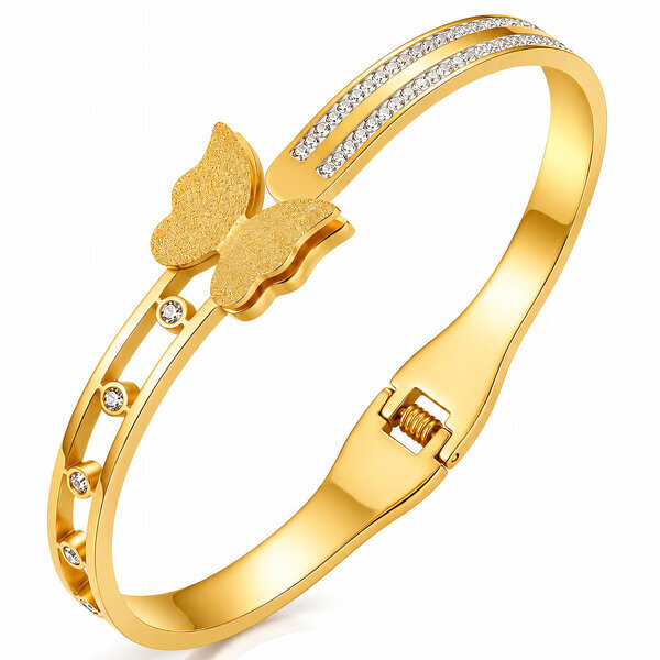 "Butterfly" PVD Gold-Plated Stainless Steel Bracelet - Intensity