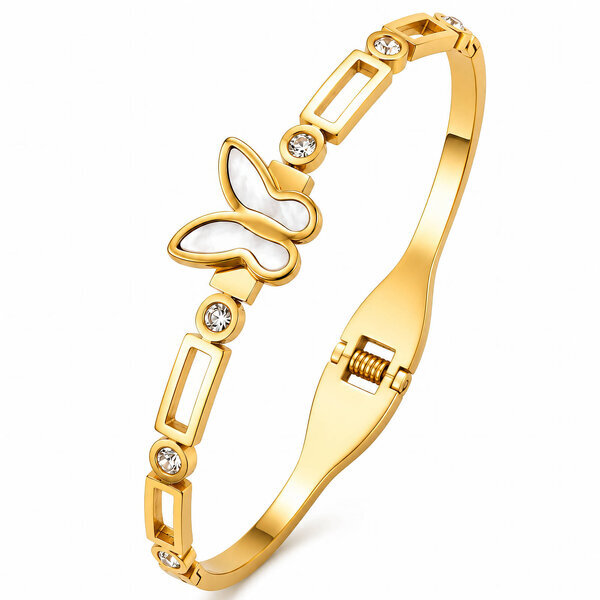 "Butterfly" PVD Gold-Plated Stainless Steel Bracelet - Intensity