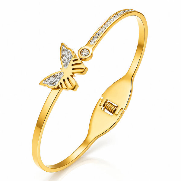 "Butterfly" PVD Gold-Plated Stainless Steel Bracelet - Intensity
