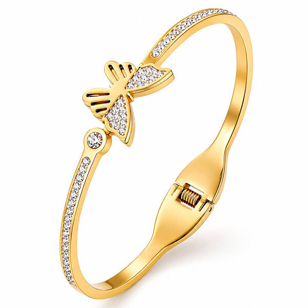 "Butterfly" PVD Gold-Plated Stainless Steel Bracelet - Intensity